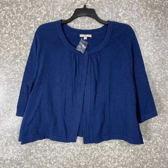Woman Within NWT Blue Retro Swing Knit Cardigan Sweater - Size 18/20 - Plus Size - Picture 1 of 7